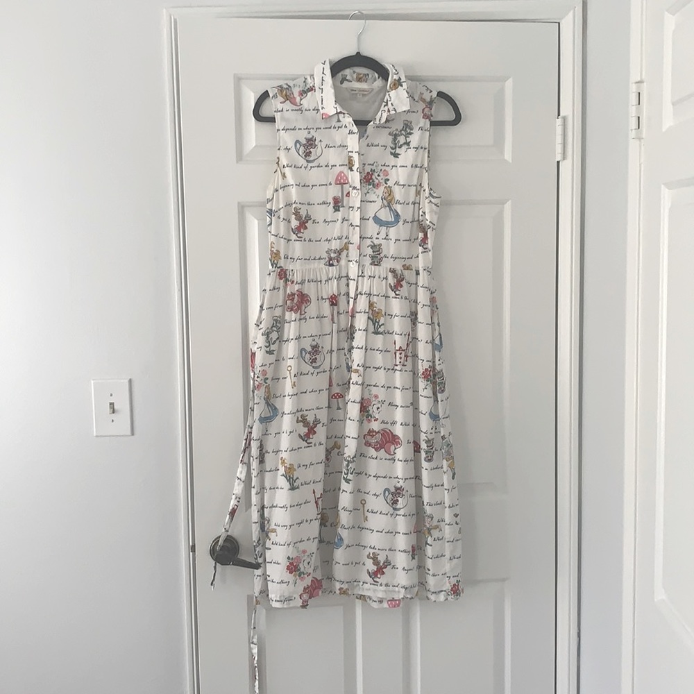 Disney Cath Kidston dress with Alice in Wonderland print.